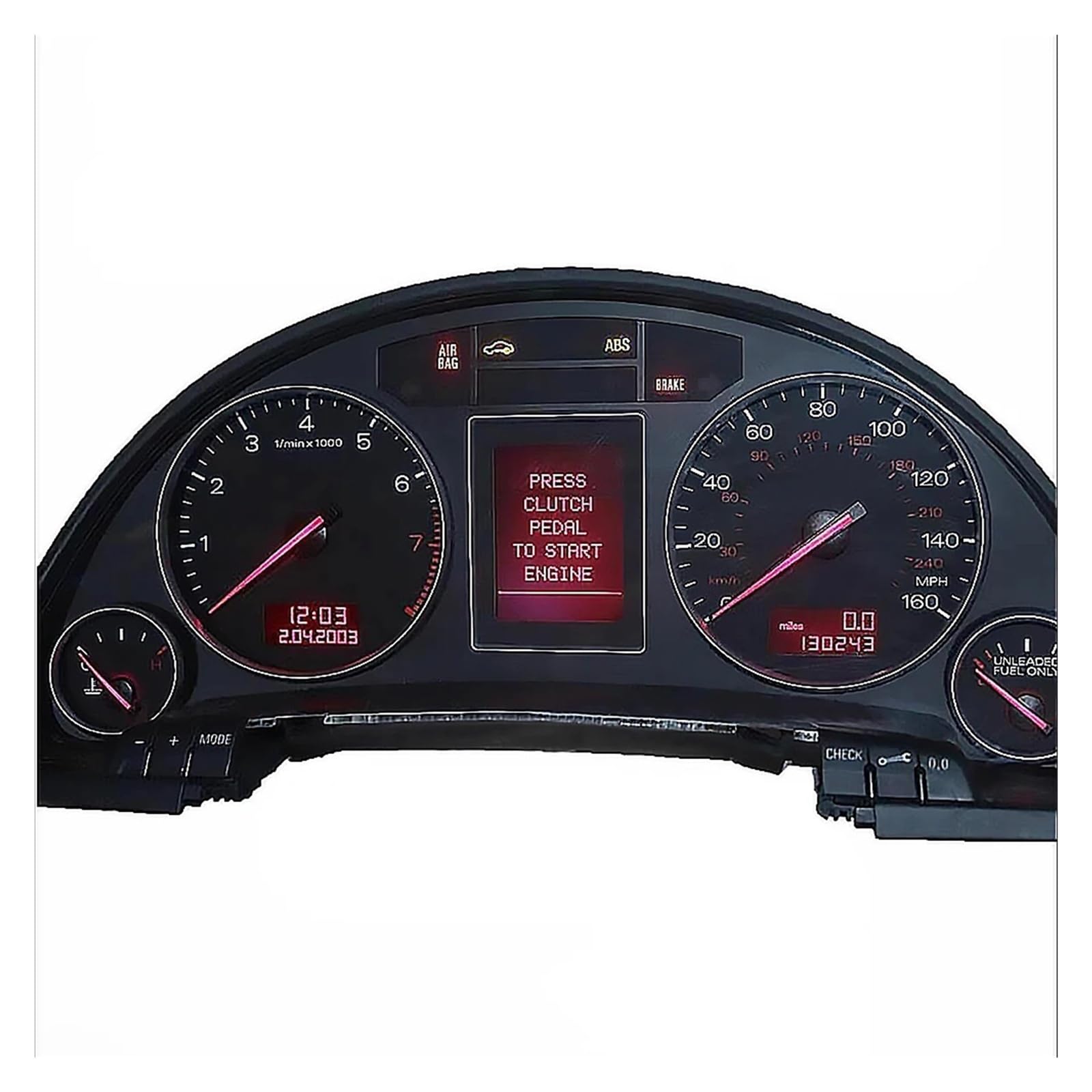 Compatible con Audi A4 B6 B7, Pantalla LCD, Panel De Instrumentos, Velocímetro, Conector Cinta Corta Visualización en Pantalla para Coche