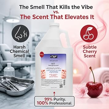 PRONAIL 99% Isopropyl Alcohol Cherry Scent Cleansing & Prep Solvent | Nail Plate Prep, Tool Cleaning, Professional Salon & Workshop Use | Cosmetic Grade, Made in USA | 1 Gallon