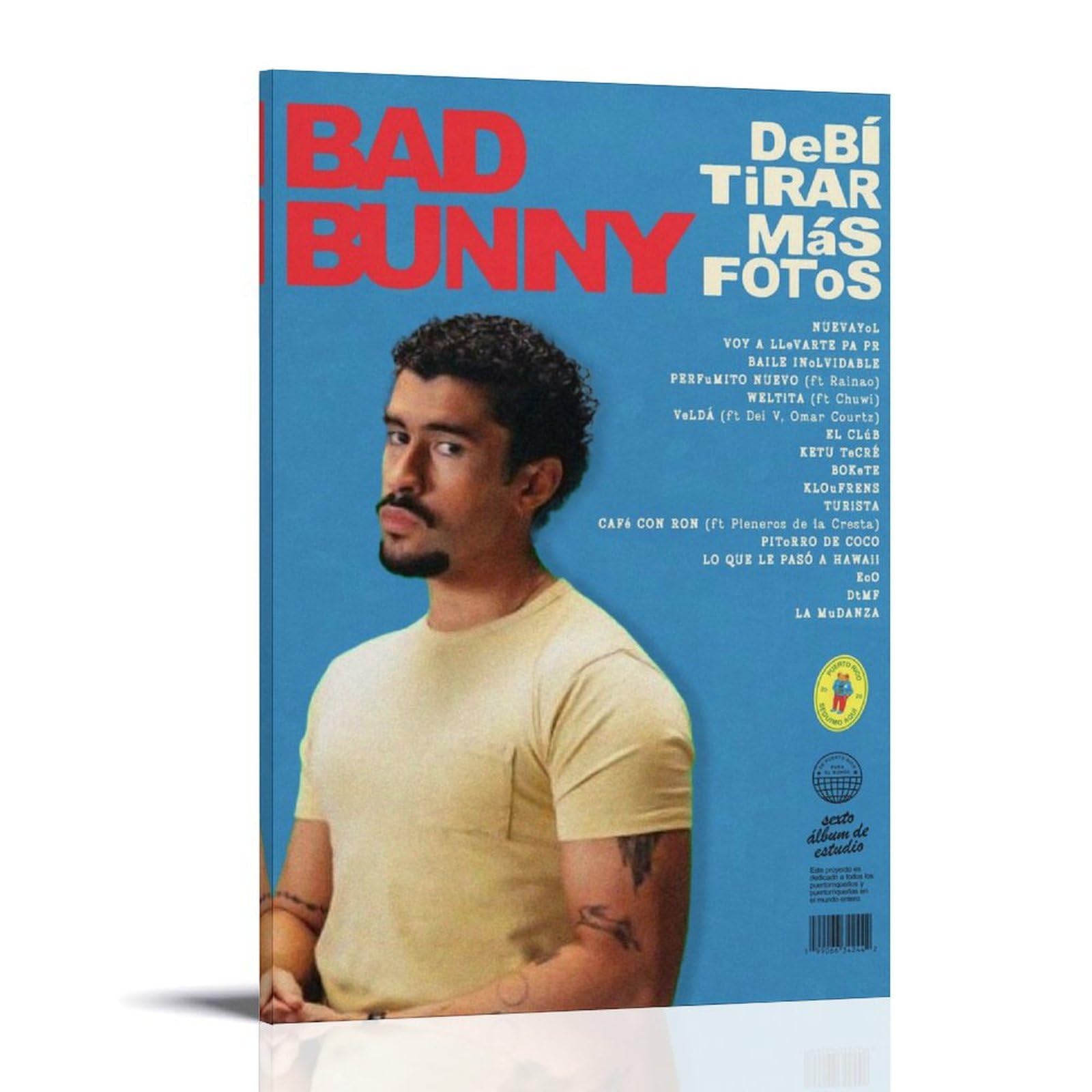 JIANGDANPPBEM Bad Bunny DeBÍ TiRAR MáS FOToS Poster DecoMotif Posters Decorate Your Space Define Your Style 24x36inch(60x90cm) Frame-Bad Bunny DeBÍ TiRAR MáS FOToS-1
