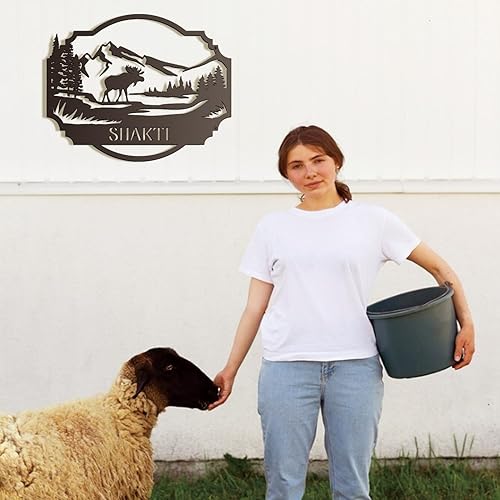 Miniatura 8 de Custom Metal Farm Sign Elk Personalized Farmhouse Name Metal Sign Decor, Farm Metal Wall Art Home Decor Family Name Sign, Farm Address Sign, Barn