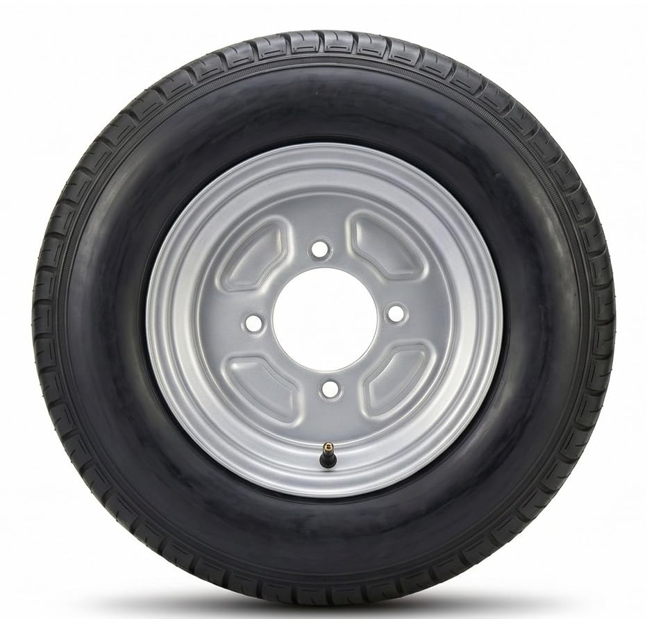 Lot de 2 Roues complète 450x10 | 4 trous, entraxe 115 mm - Pour Remorque