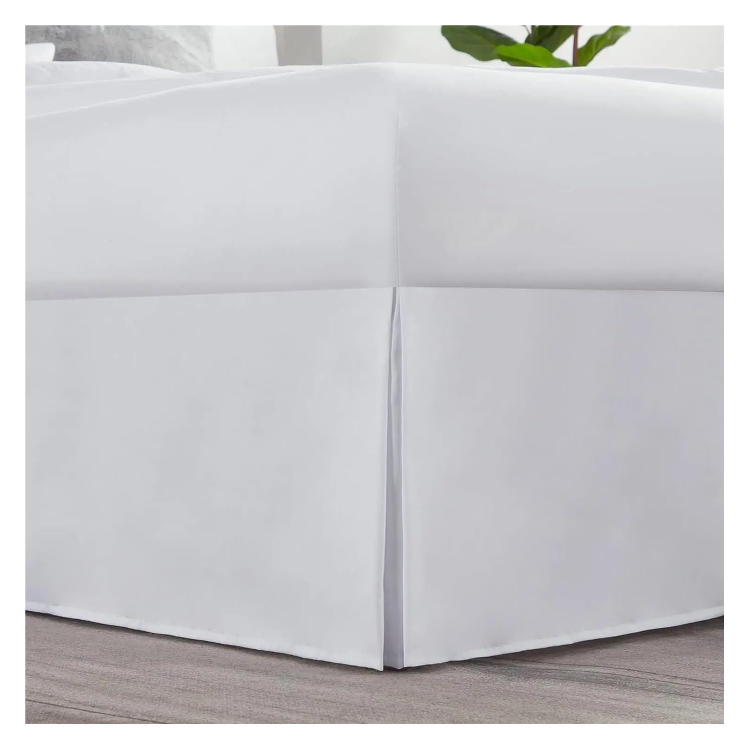 Coprirete plissettata su misura in tessuto resistente al restringimento e allo sbiadimento, altezza 35,6 cm (senza piattaforma) (bianco, 180 x 200 x 35 cm)