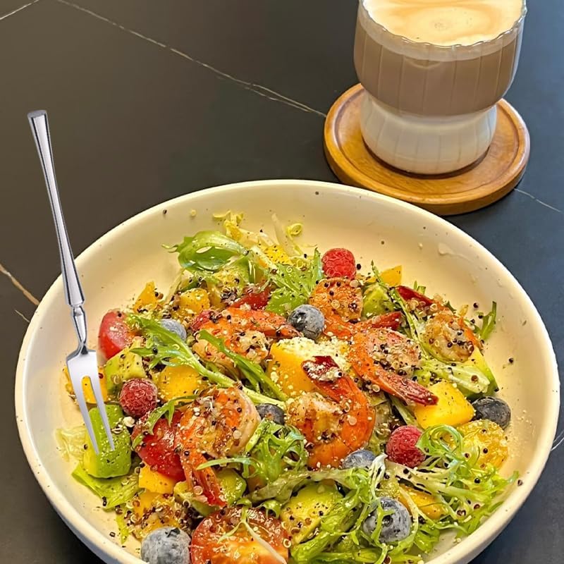 Miniatura 5 de Juego de 6 tenedores de cóctel y aperitivo de acero inoxidable 304  Mini tenedores de frutas para pasteles y ensaladas con diseño de palillo de