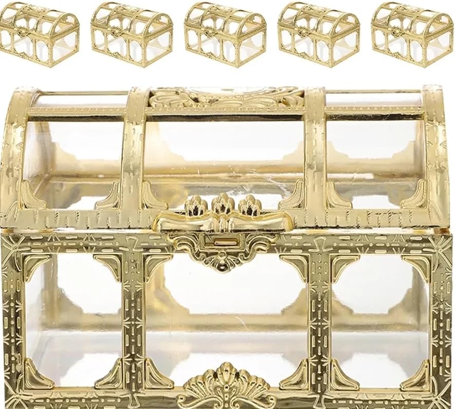 VRB DecTM chocolate box Plastic Wedding organisers storage box Candy Jars Candy Storage Boxes Gift Boxes for Wedding Baby Shower Christmas Birthday Party Dry Fruits(Pack of 12 Pcs, Treasure Glass Box)