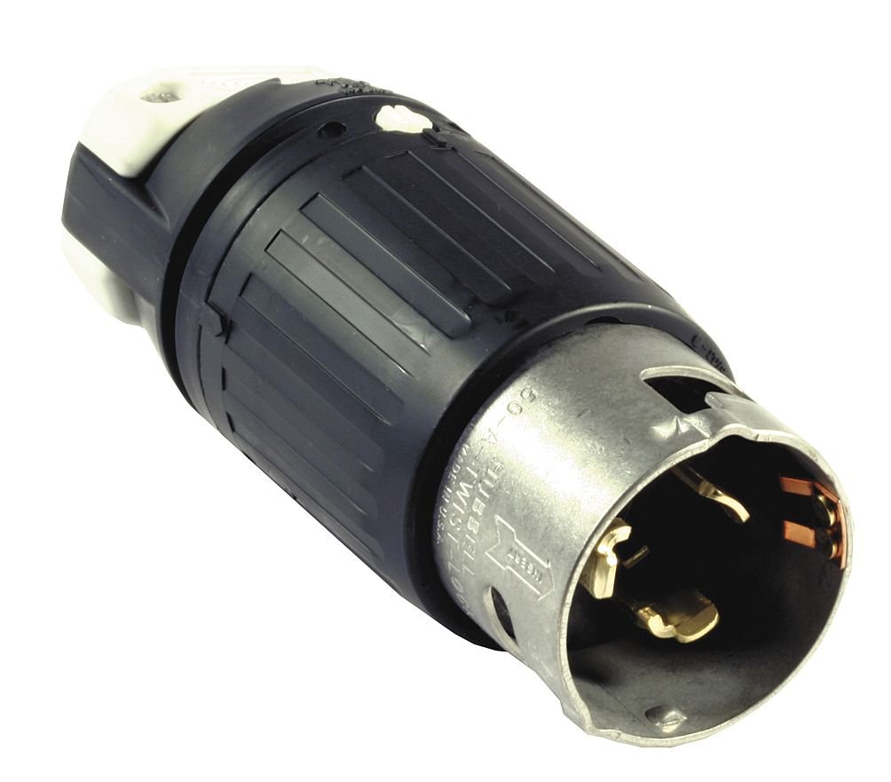 Enchufe 125/250V 50A de 3 polos y 4 hilos para instalaciones de alta potencia