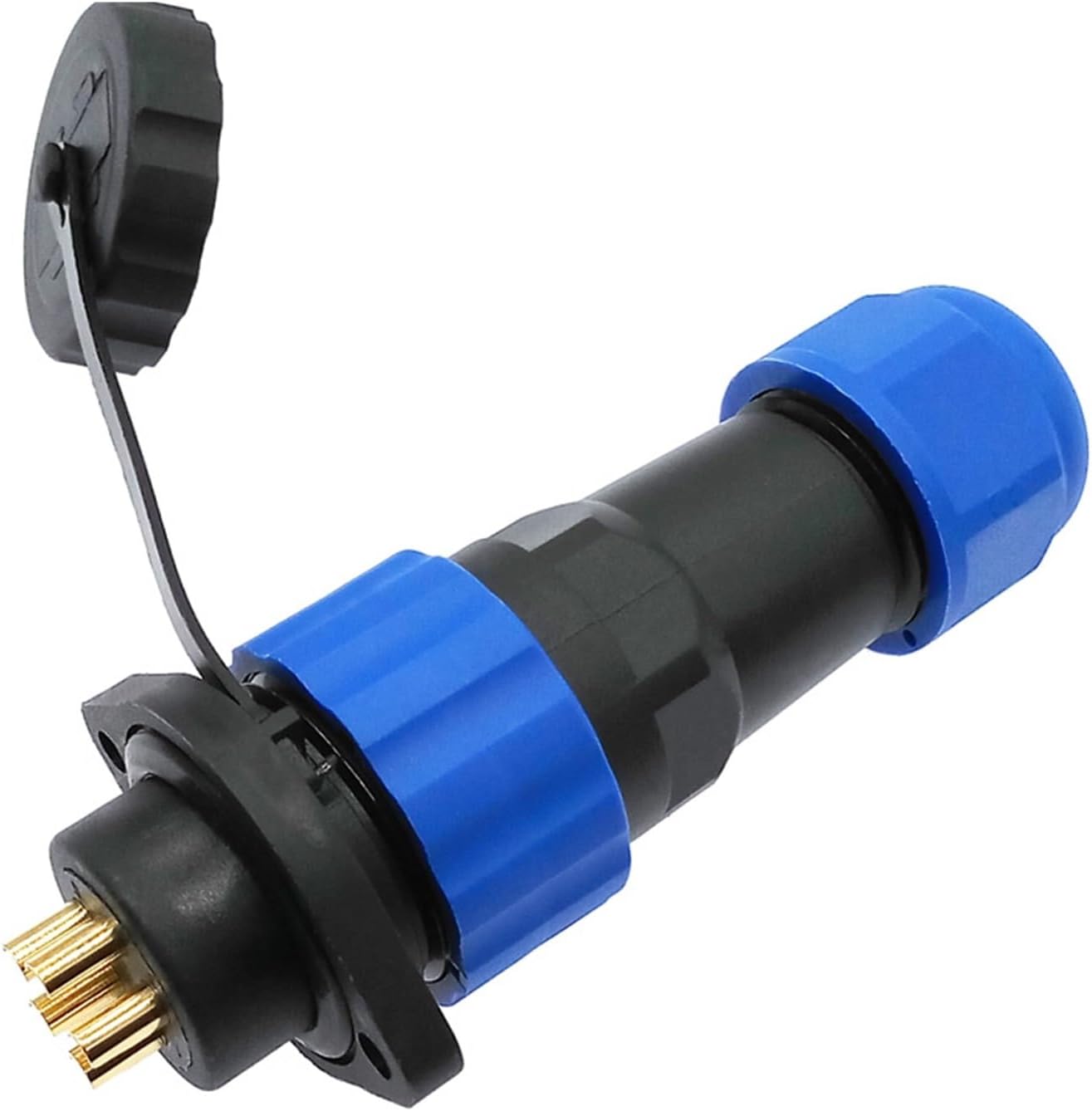 SP20 Waterproof Connector 2-Hole Flange Socket 2/3/4/5/6/7/8/9/12/14Pin IP68 Cable Connector(2 pin)