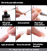 Vista 4 de Cepillo y recogedor de gel de uñas de polietileno, herramienta de cepillo de uñas de gel de acero inoxidable de doble extremo para cepillos