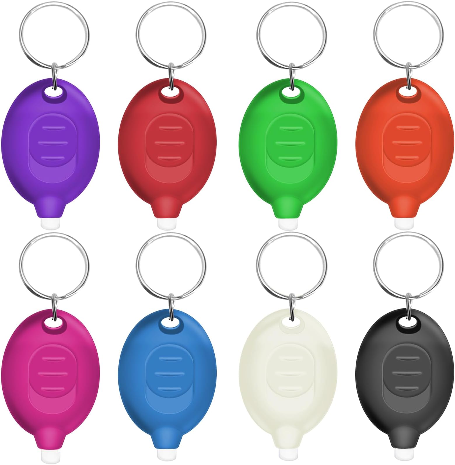 Mini LED Keychain Flashlight, Ultra Bright Tiny Flashlight, Small Keychain Flashlight White Light, Micro Pocket Key Ring LED Flashlight for Emergency Lighting - Multicolor Shell (8PCS)