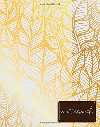 Notebook: Golden Notebook , Feathers Bohemian Notebook , size 8