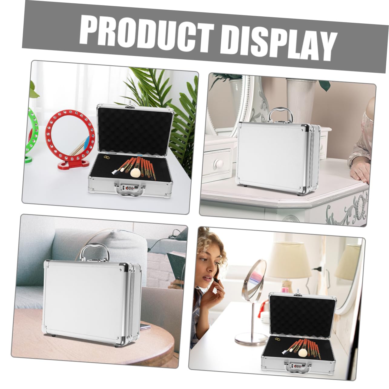 Uonlytech Mallette Aluminium Robuste pour Outils Boîte de Rangement Portable avec Poignée Coffret Entretien pour Voiture et Véhicule