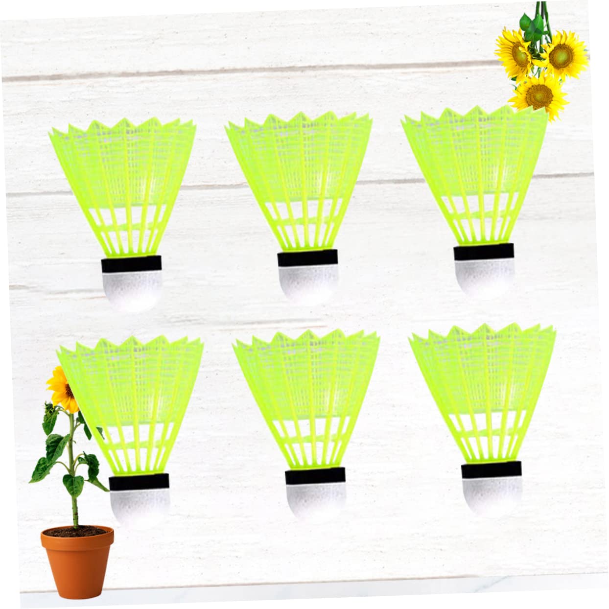 BCOATH Badminton Shuttlecocks for Boys and Girls 6pcs Nylon Outdoor Shuttlecocks Sports Balls Round Cork Tips Perfect for School Fitness Family Games