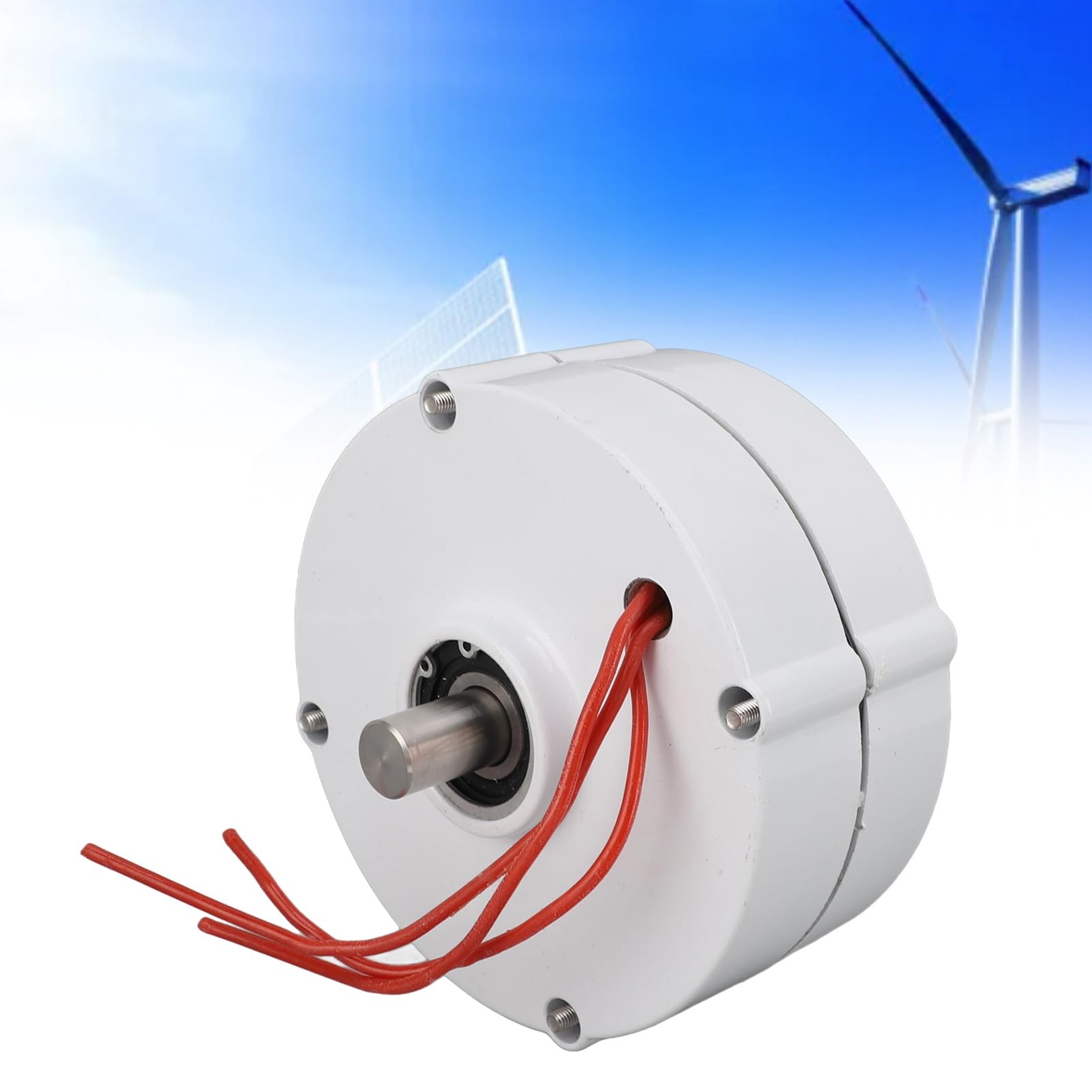 lyrlody Generatore a Magneti Permanenti Alternatore a Magneti Permanenti Trifase a Doppio Albero 24V Lega di Alluminio Acciaio Al Carbonio per Turbine Eoliche Verticali o Orizzontali Uso Domestico