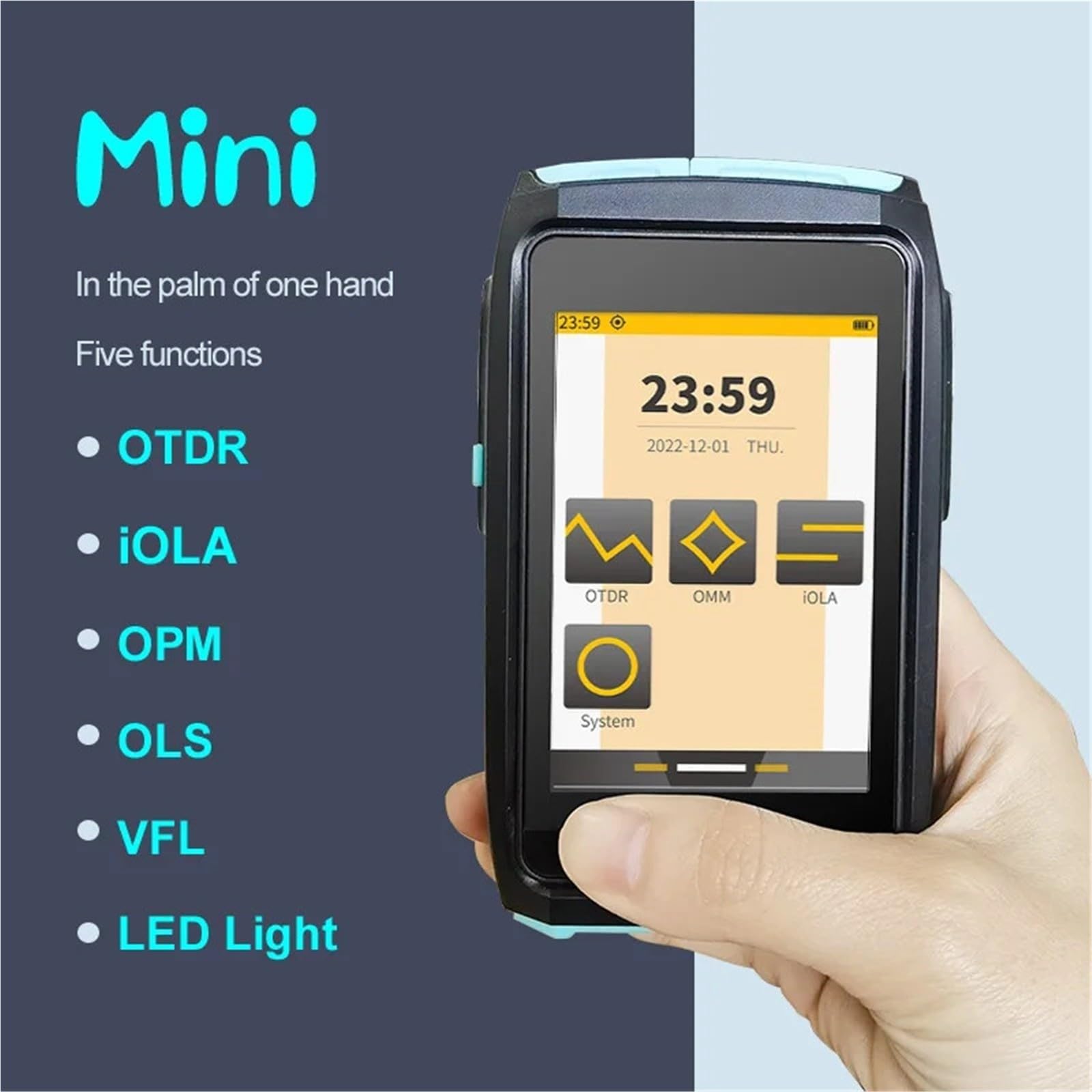 Tester per fibra ottica, Riflettometro ottico nel dominio del tempo OTDR mini fibra ottica 6 in 1(1000-B)