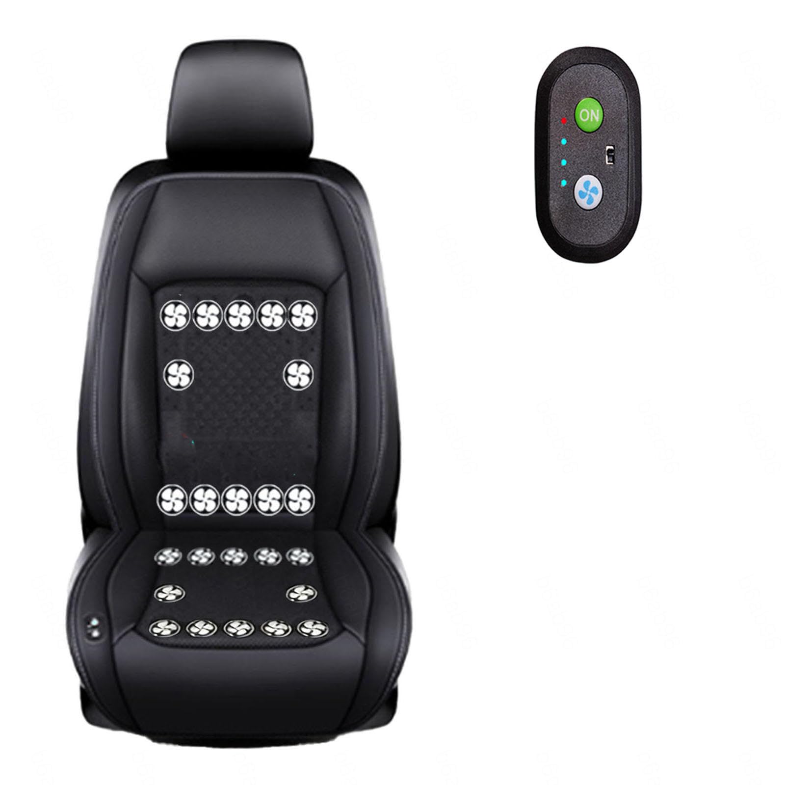 LRF-yxkj Ventilated Car Seat Cover 12V-24V 3 Cooling Air Speeds Cooling Seat Cover for Car Suv Truck Universal Fit,Black-12V24Fan