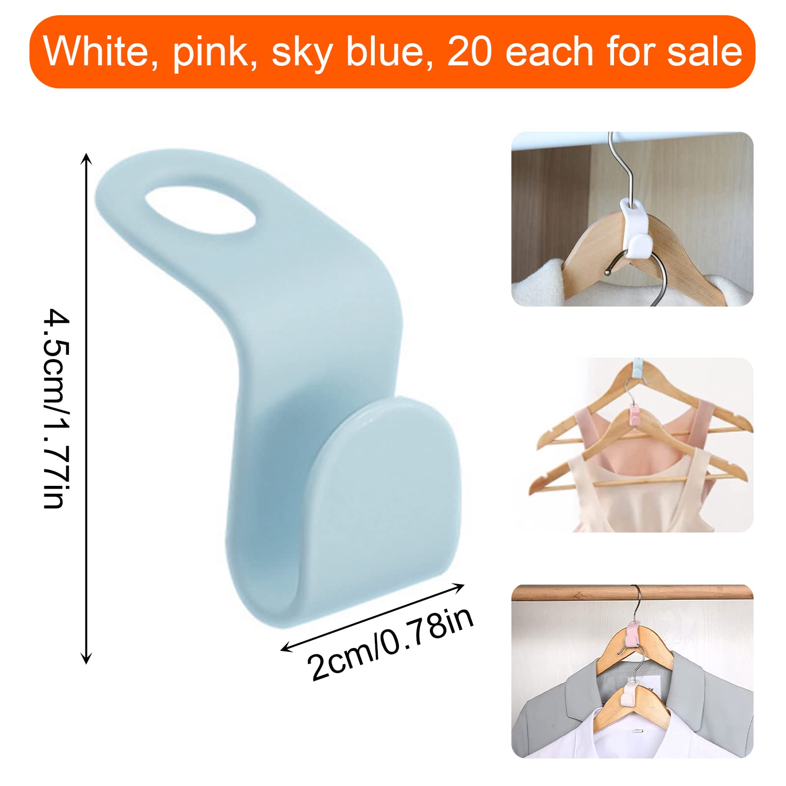 100 Stück Kleiderbügel Haken - 4 Farben Für Platzsparende Aufbewahrung