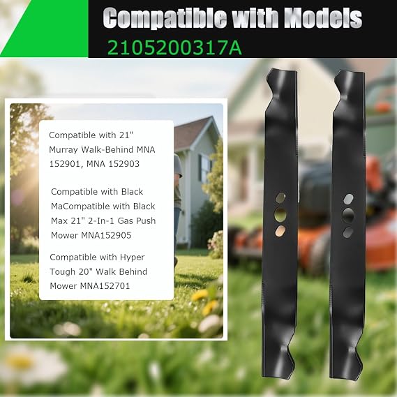 2105200317A 21 inch Mower Blade Compatible with Murray Hyper Tough Blackmax