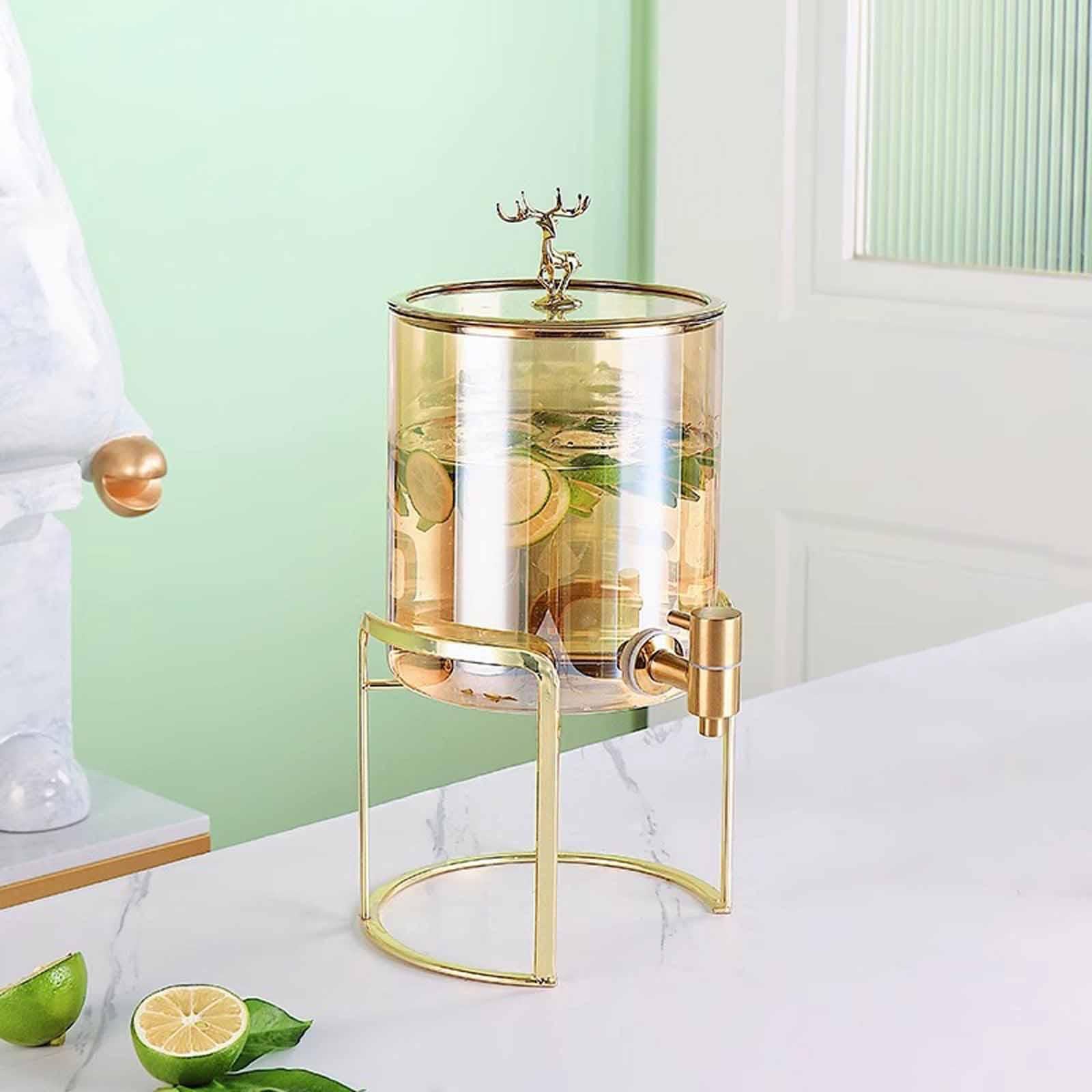 Supporto per Distributore di Bevande, Base per Brocca da 20 Cm, Supporto per Secchio per Bottiglia d'Acqua, per Botte di Vino, per Brocca di Acqua, Oro