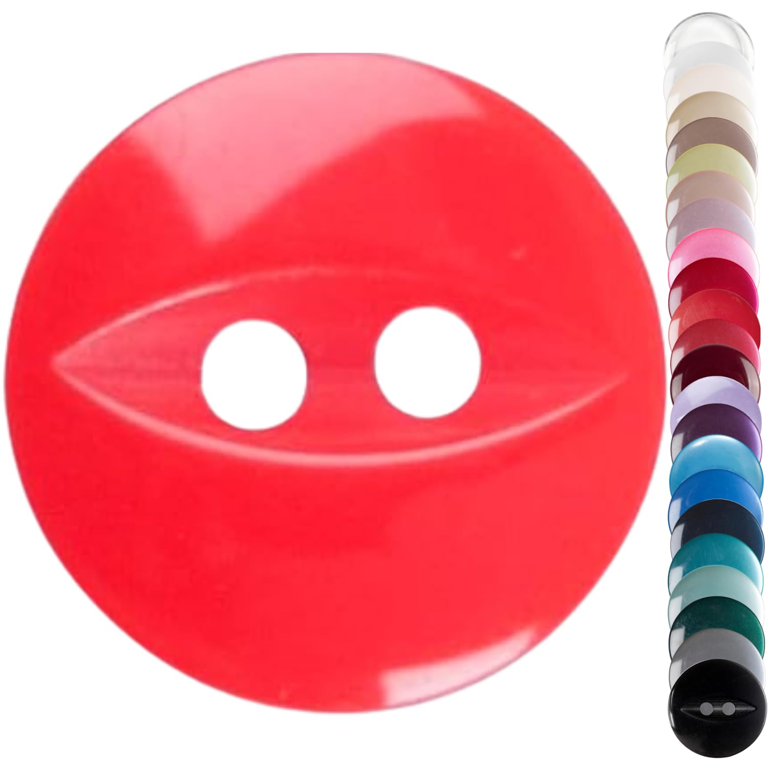 Cherry Red Knitwear Cardigan Buttons, 16mm Fish Eye, Pack of 10 Matching — image 1
