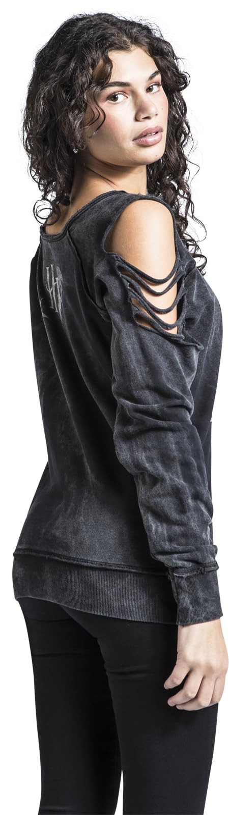 Harry Potter Deathly Hallows Mujer Sudadera Negro Regular