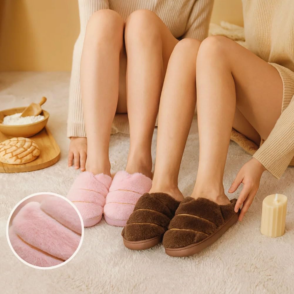 Concha Slippers for Women, Cozy Mexican Bread Pantuflas with Memory Foam, Plush Lining, Quilted Design - Image 3