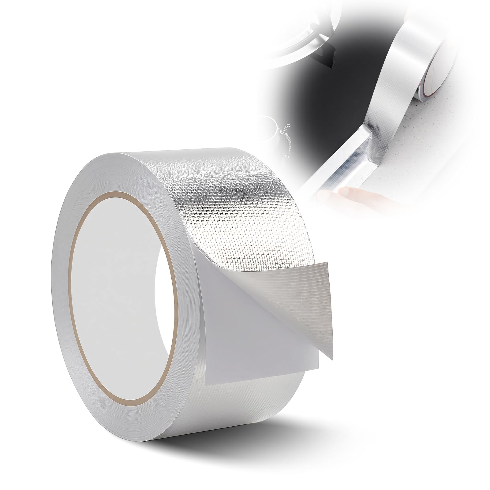 Cinta adhesiva de aluminio de 50 mm x 20 m para altas temperaturas, cinta de sellado metálica de aluminio, aislante y barrera de vapor para lavavajillas, encimeras y canalones
