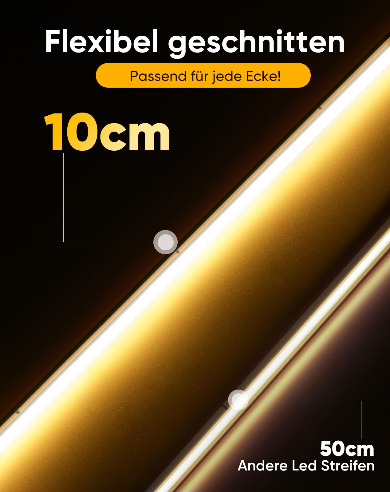 Striscia LED COB Neon AC 230 V, luce bianca calda, 3 m