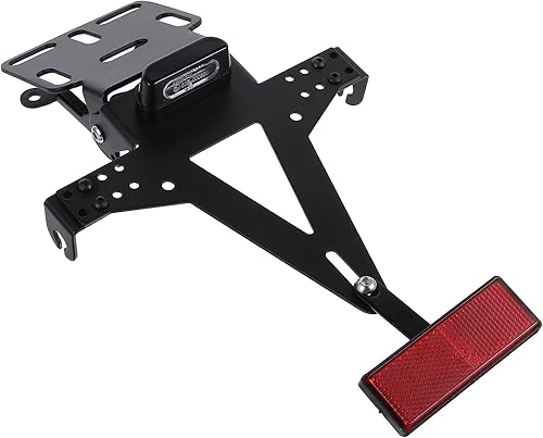 ANKI HAPPIGO Soporte para placa de matrícula de motocicleta, soporte para lámpara de luz trasera, soporte de luz de giro, soporte plegable con luz