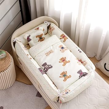 Bed-in-Bed, Baby Nest, Baby Crib, Newborn Sleeper, Lightweight Bed, Comfortable Material, Portable, Easy Removal, Washable, Baby Gift, 0-24 Months