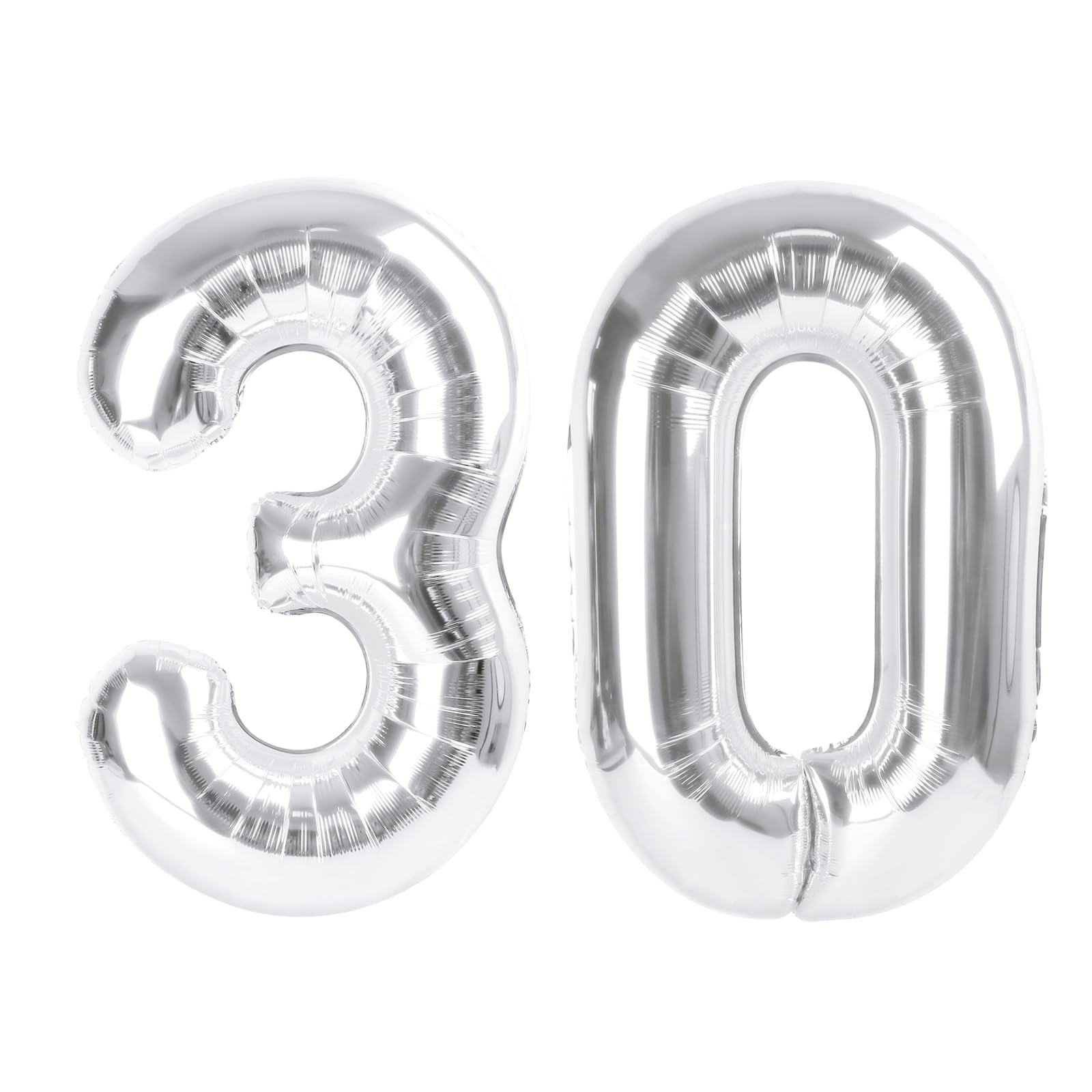30 Balloon 40 inch Silver Number Balloons for 30 Birthday Party Decorations