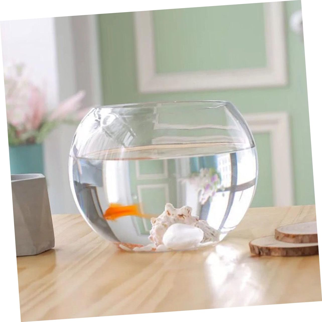 ERINGOGO Vasca Per Pesci Trasparente Acquario Da Tavolo Per Pesci Acquario Decorativo in Vetro Per Piante Accessorio Per Ufficio e Casa