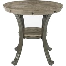 Powell Franklin Metal and Wood Round Side Table with Pewter D1338A20ST