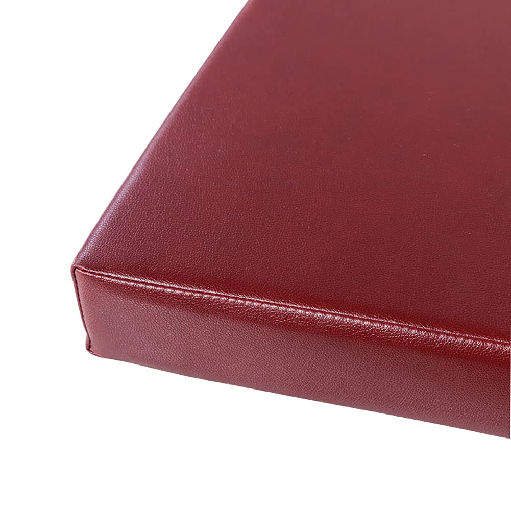 Premium Custom Faux Leather Seat Cushion,Thicken Breathable Long Stool Chair Cushion Bench Cushion Chair Pads Sofa Cushion-Wine red 120x35x5cm(47x14x2inch)