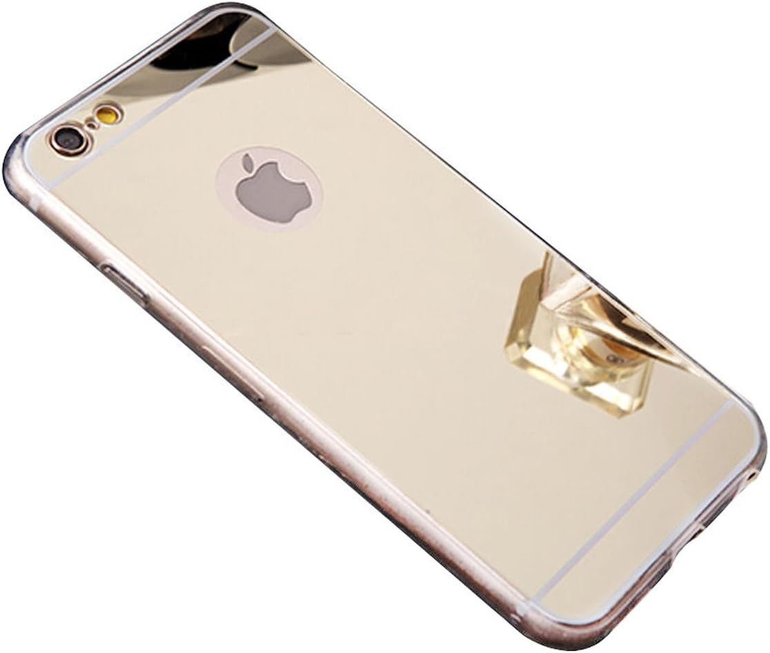 YMCCOOL for iPhone 6 Mirror Case, iPhone 6S Mirror case, Luxury Mirror Back Shock-Absorption TPU Bumper Anti-Scratch Bright Reflection Protective Case for iPhone 6S /iPhone 6 4.7inch (Golden) …