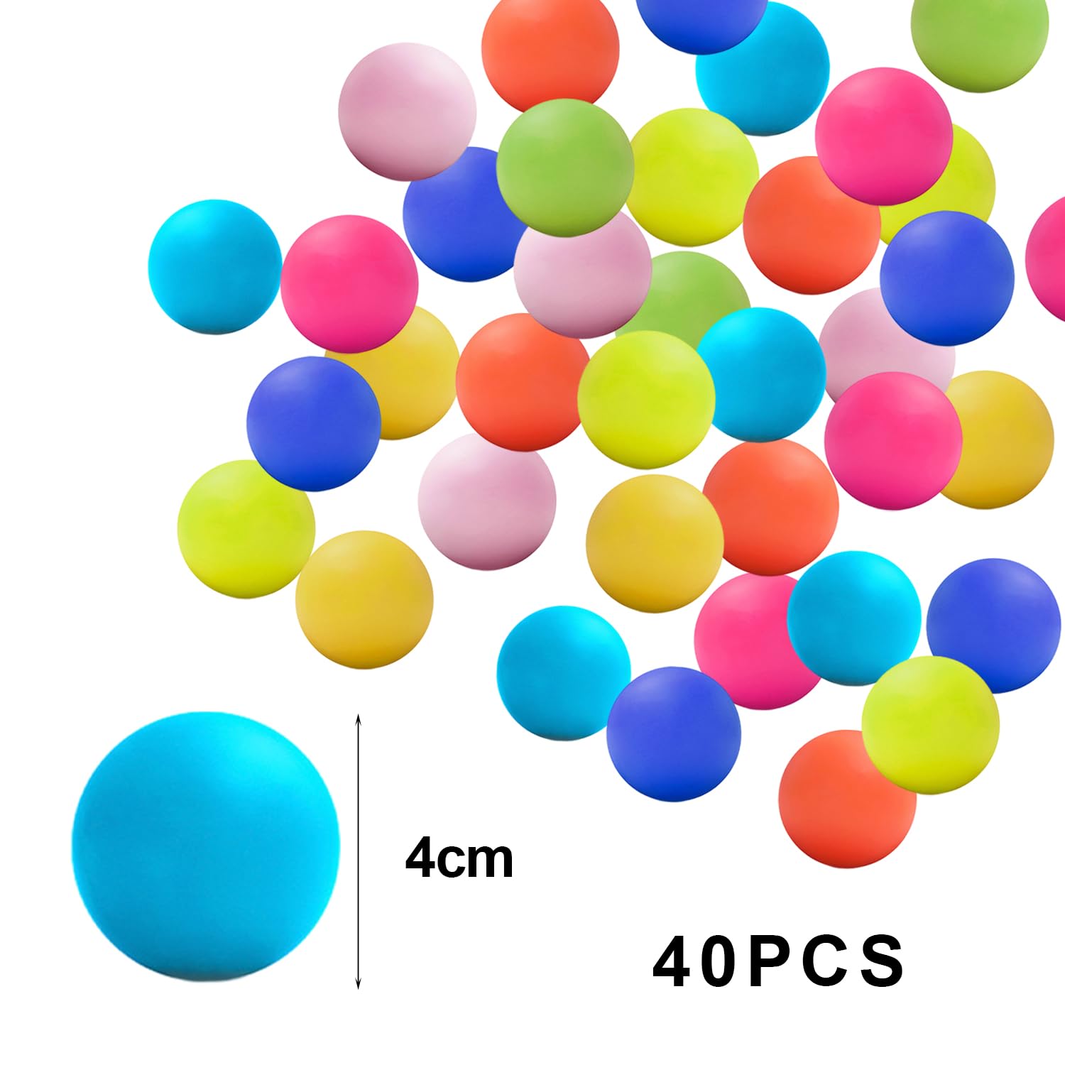 MEMOFYND 40 pelotas de ping pong de mesa coloridas de plástico para mascotas
