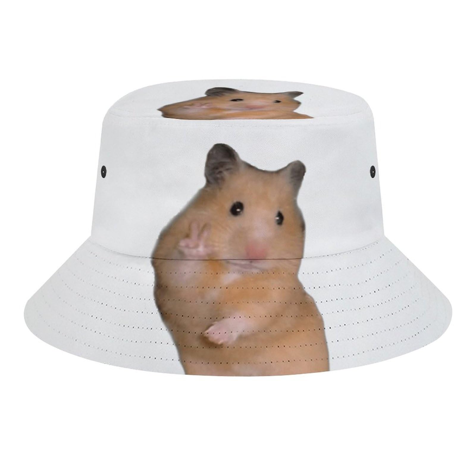 Fabretto Peace Hamster Meme Bucket Hat for Women Men Packable Fisherman Hat Sun Cap Travel Outdoor Beach Caps