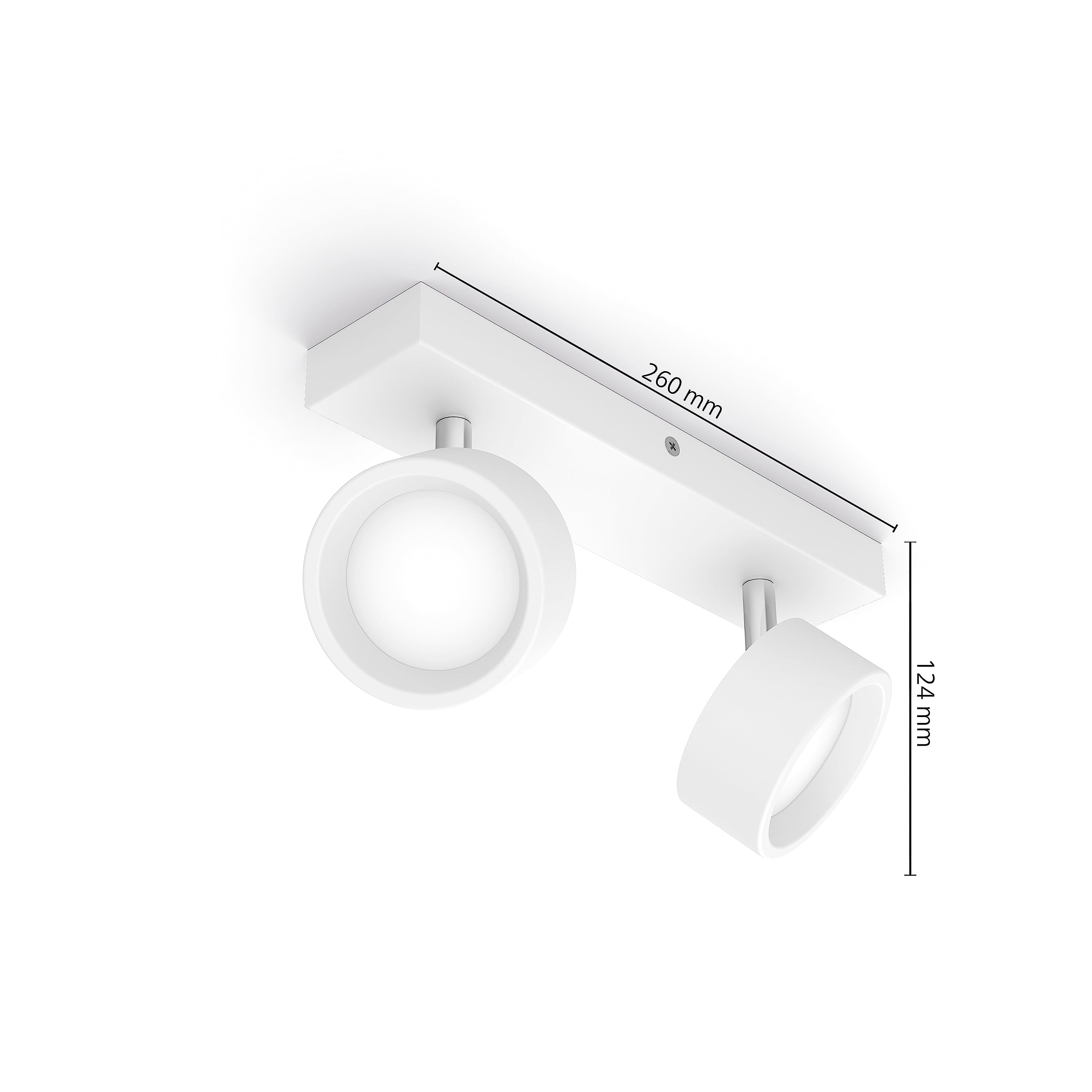 Philips LED Lampada a Faretto Bracia, Luce Calda, 5.5W, 2 Punti Luce, Orientabile, Bianco