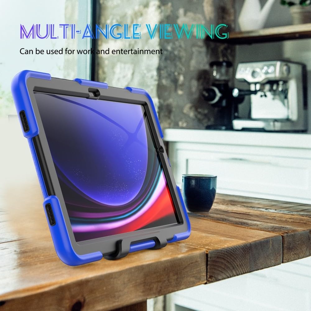 Generic etui kompatybilne z Samsung Galaxy Tab A9 8,7 SM-X110 X115 X117 (kolor: gorący róż) odporny na wstrząsy stojak pełna obudowa twarda silikonowa obudowa