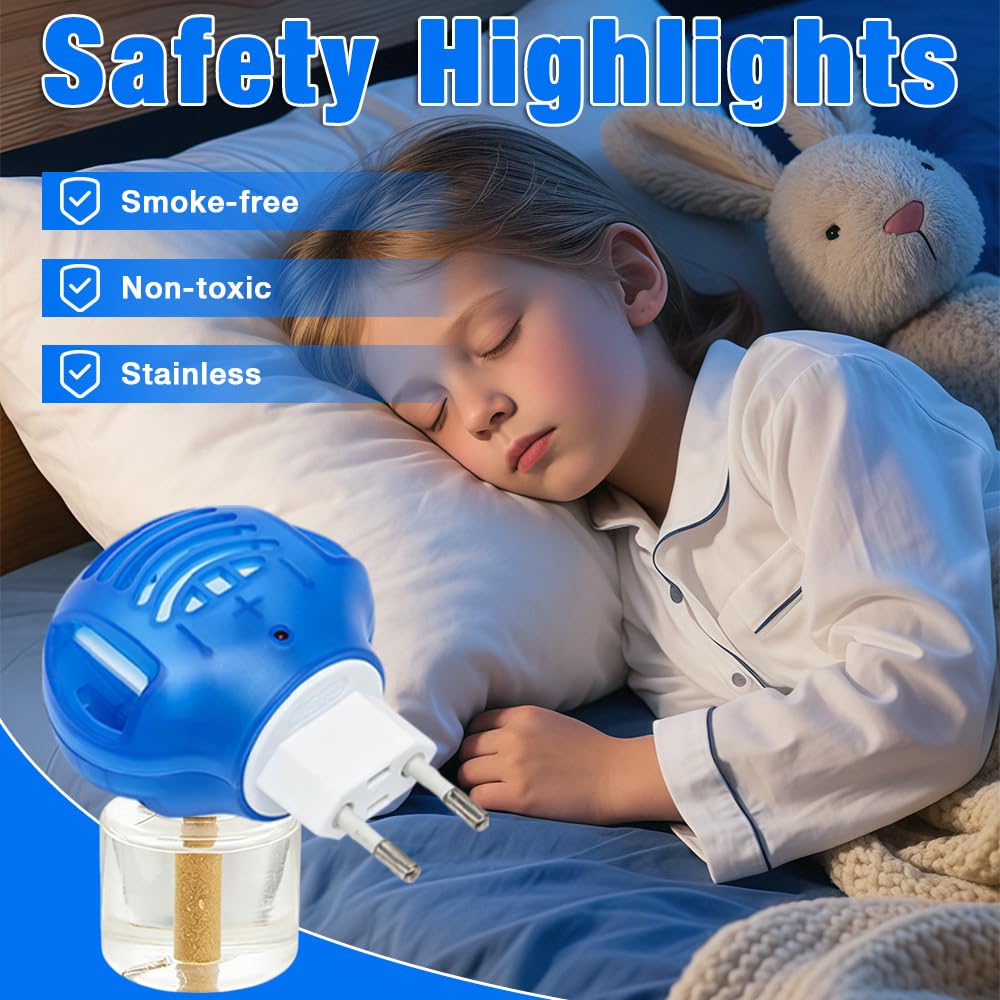 2PCS Mosquito Repellent Plug in, Insect Killer for Home & Travel, Odourless& Non-toxic, Portable Mosquito Killer - Image 4