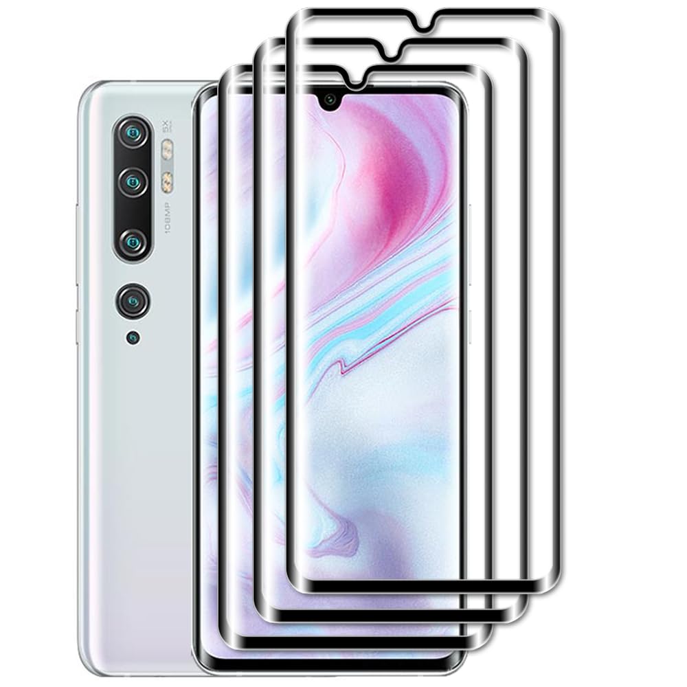 LZAYN 2 Pezzi Pellicola Vetro Temperato per Xiaomi Mi Note 10 Lite, 3D Curved Edge to Edge, Durezza 9H, Antiurto Antigraffio, Senza Bolle, Facile Installazione