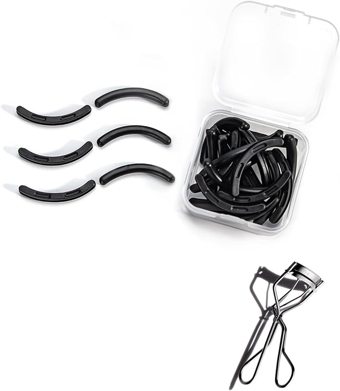 Refis de silicone para curvador de cílios compatíveis com shu uemura, pretos, pacote com 24
