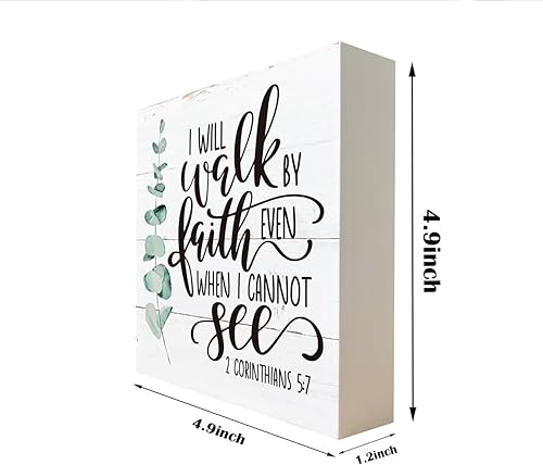 Miniatura 2 de Letrero cristiano, decoración de las Escrituras, caja de madera, decoración de escritorio, decoración del hogar estilo granja, decoración de
