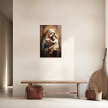 Amazon.co.jp: DOARTDO 聖母マリア ウォールアート カトリック 壁絵 聖