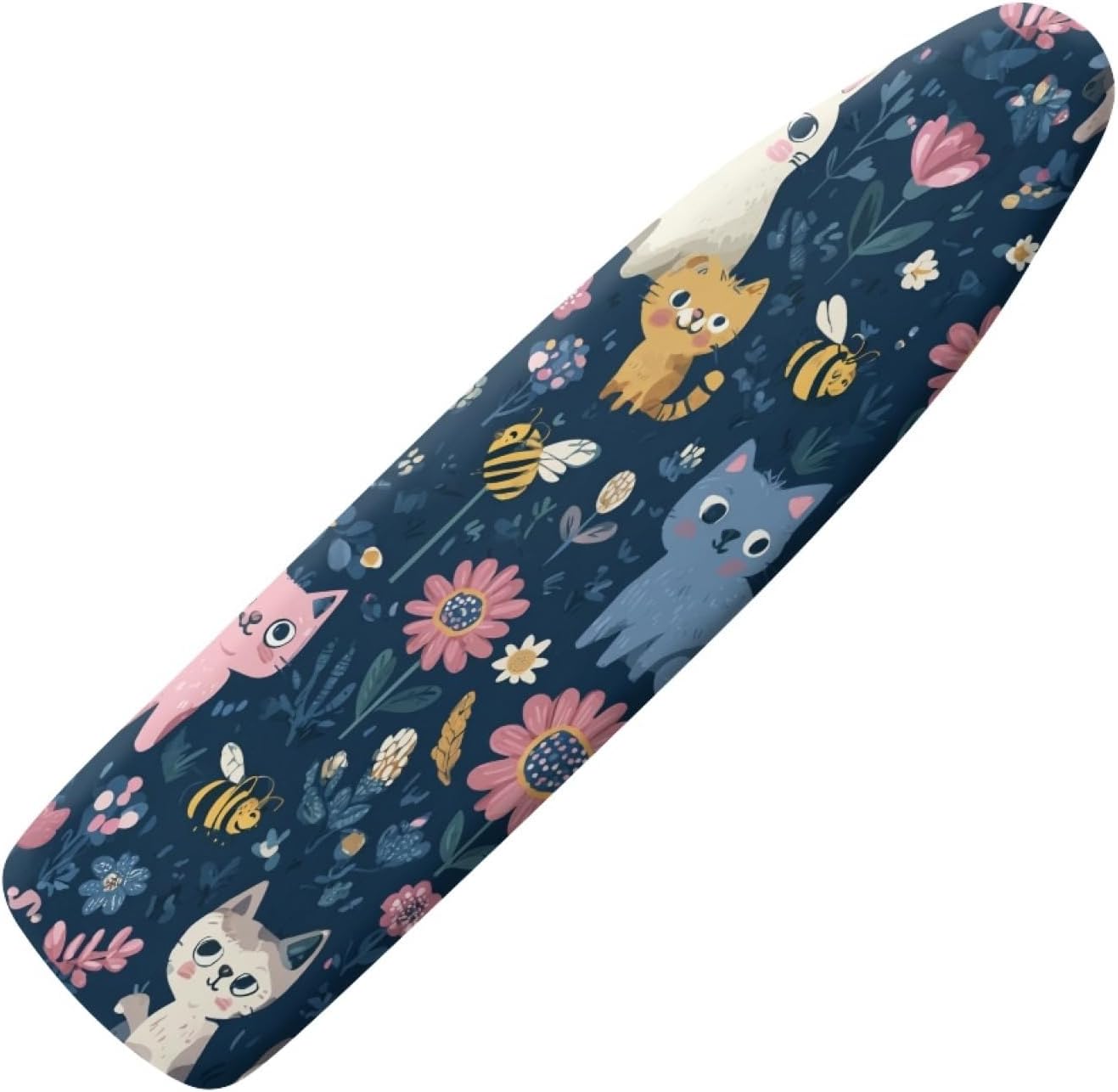 Padded Ironing Board Covers 18 X 49 Cat Flower Bee Ironing Board Pad and Cover Thick Replacement Drawstring Tightening & Lock, Easy Fit, Scorch & Stain Resistant, Non Slip