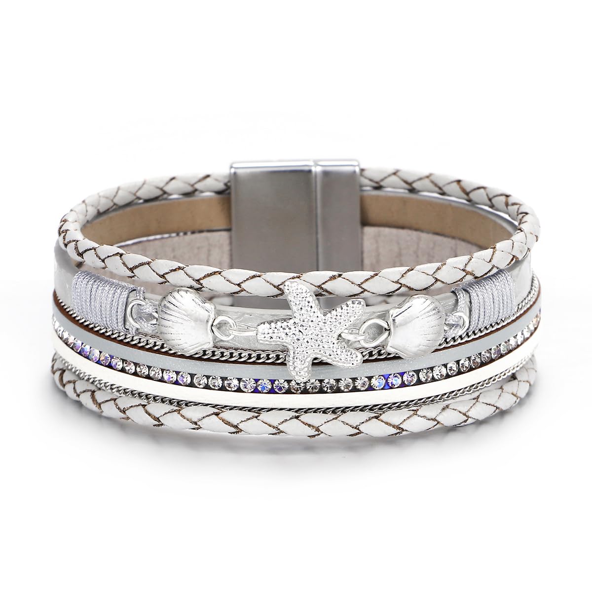 Leather multilayer bracelet Ladies bracelet women closure
