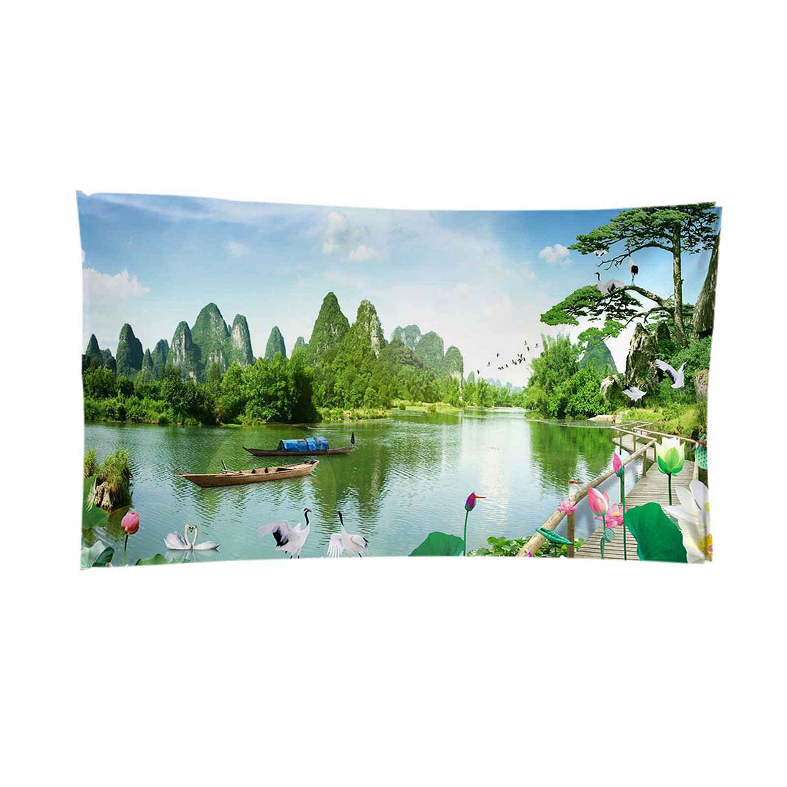 Telo Da Mare 3D Paesaggio Verde Stampato Asciugamano Da Spiaggia 150x200cm Asciugamano Microfibra Grande Antisabbia Leggero Telo Mare Per Sport Piscina Viaggi In Famiglia Vacanze
