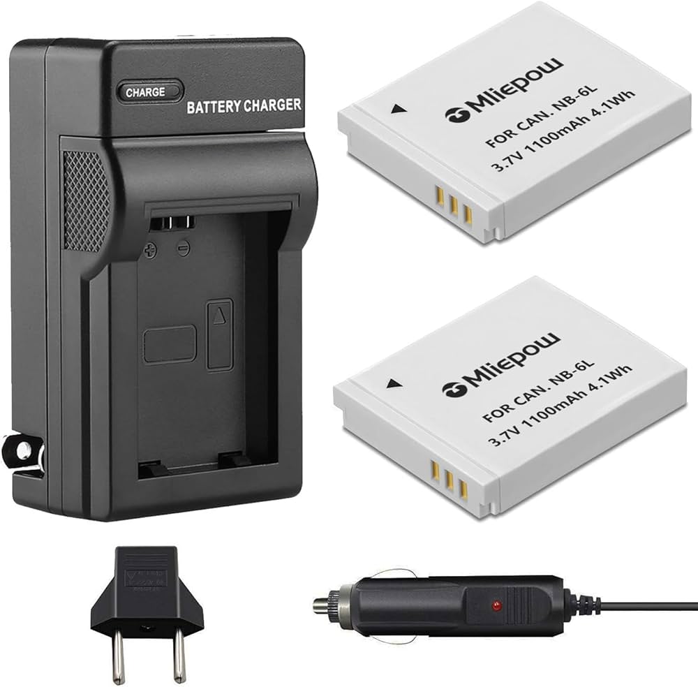 Mliepow 2 Pack NB-6L/NB-6LH Battery and Charger kit Compatible