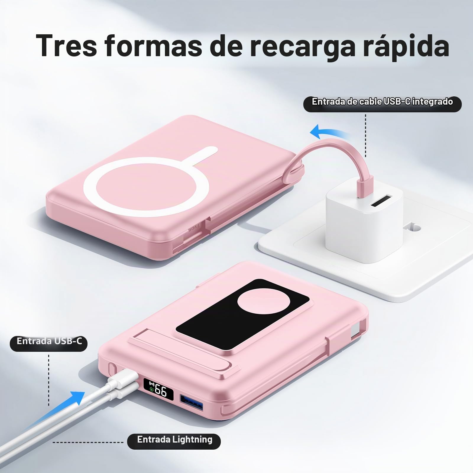 para Magsafe Power Bank, 10000mAh Magnético Bateria Externa Carga Rapida, Inalámbrico Bateria Portátil Powerbank con USB-C y Pantalla LED para iPhone 17/16/15/14/13/12 et Apple Watch Series