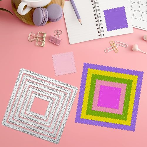 Miniatura 4 de Troqueles para hacer tarjetas, sellos y troqueles para hacer tarjetas, troqueles cuadrados para hacer tarjetas, troqueles de corte de metal, juegos