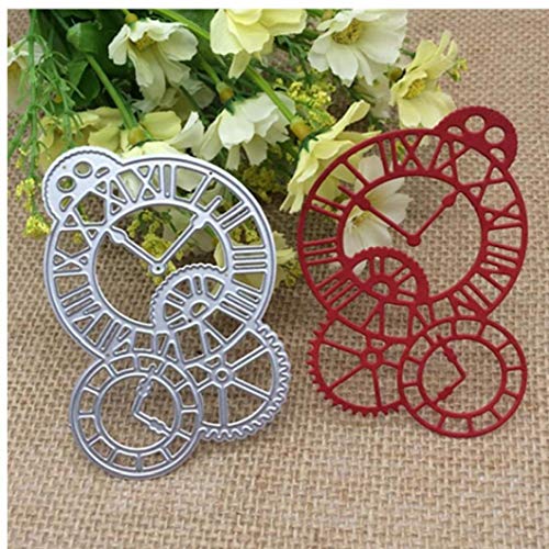 Zonfer Horloge Temps Métal Découpe Die Pochoir Scrapbooking Papier Photo Carte Album Craft Embosser DIY
