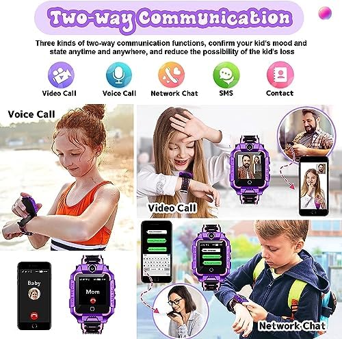 OKYUK Reloj Inteligente GPS 4G para Niños 4-12 años con Llamadas Bidireccionales, SOS, WiFi, Pantalla Táctil Impermeable